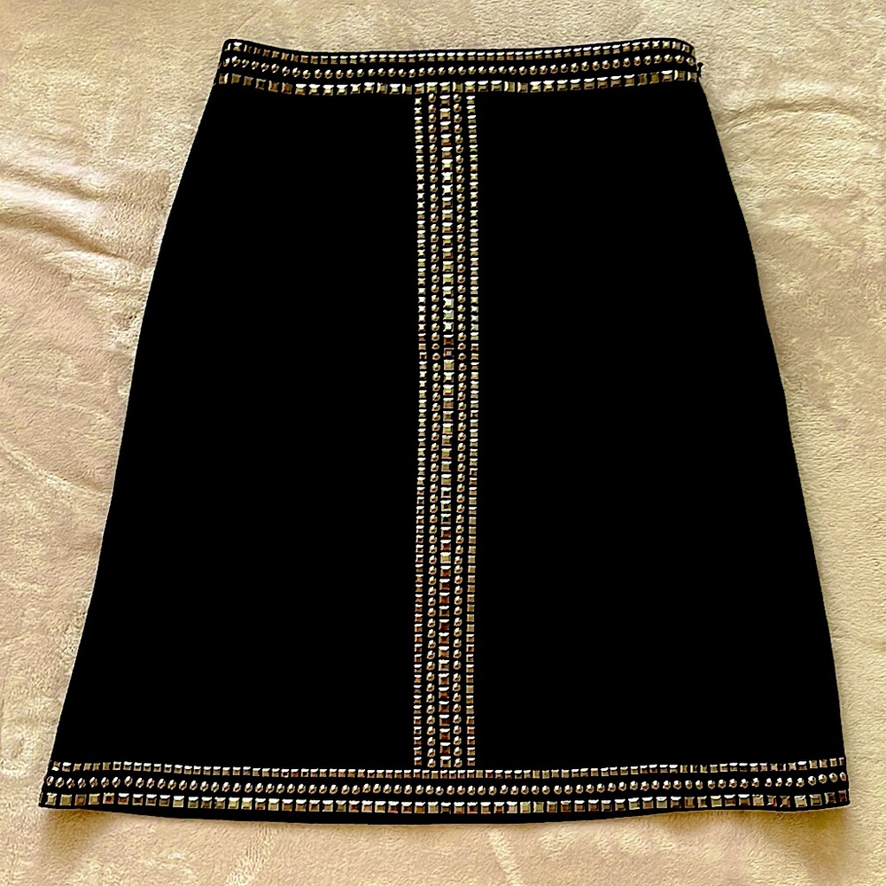 St John knit black embellished skirt size 2